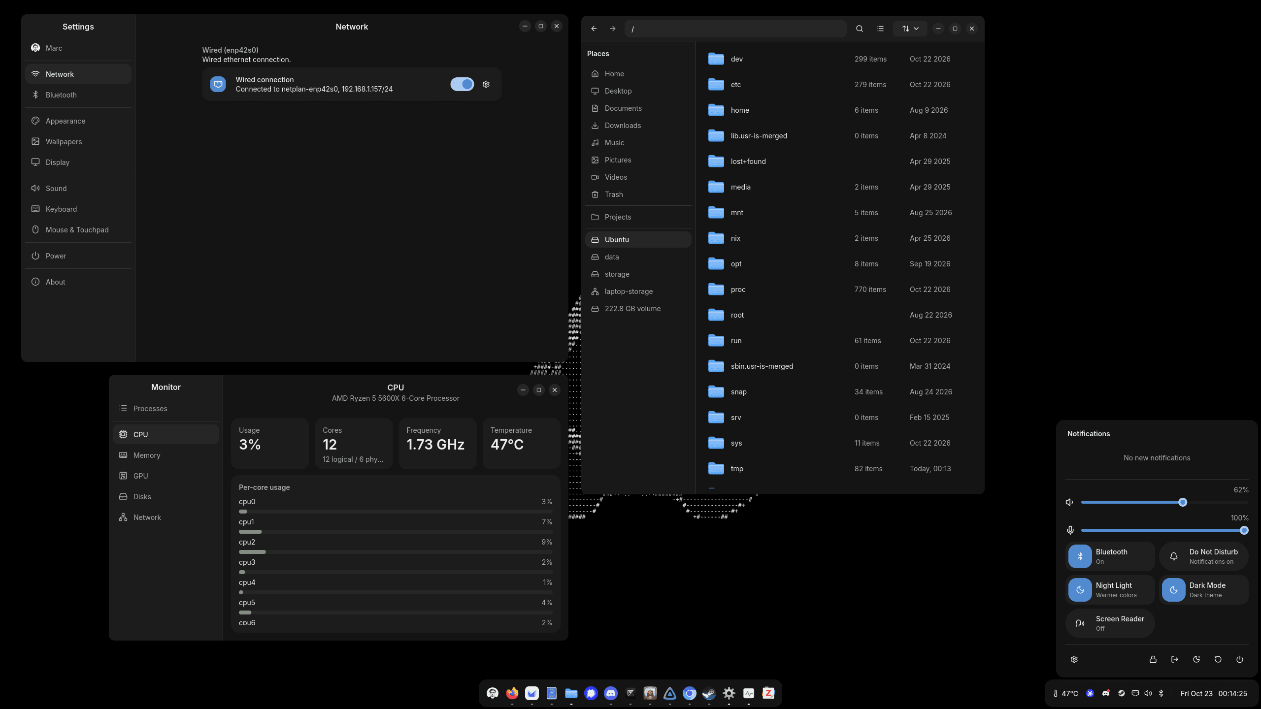 Screenshot of my Setup with Sanctum with some apps.