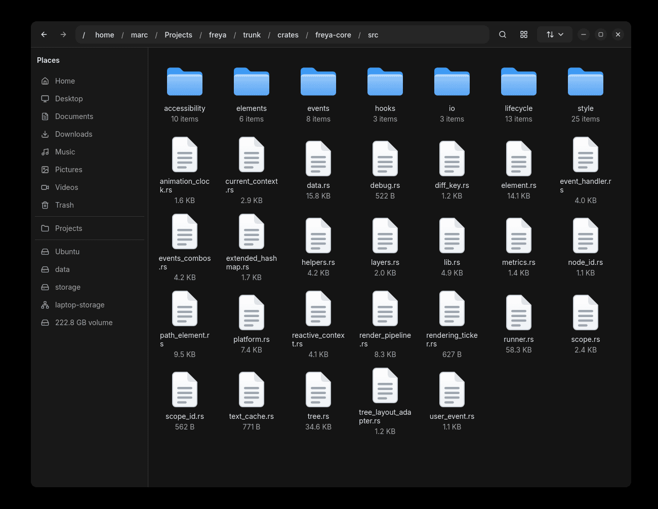Screenshot of Sanctum's File Explorer.